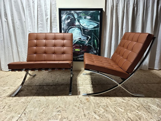 Image 1 of Sillones KNOLL Studio Barcelona (NUEVA Serie 2026) en piel natural (color coñac)