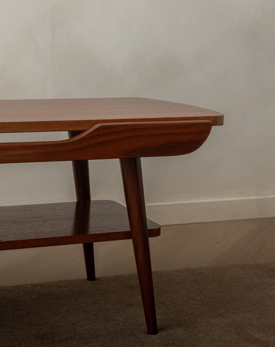 Image 1 of Vintage Teak Coffee Table Attributed to Louis van Teeffelen with Reversible Top, Dutch Mid-Century, 1950s