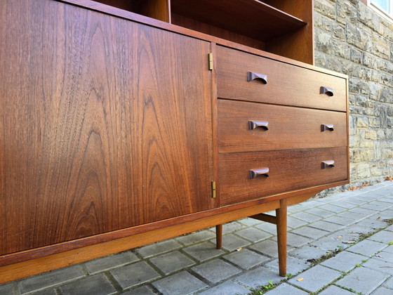 Dressoirs Highboard jaren 60 Teak Mid Century jaren 70 Vintage Kast Vitrine – Wood (photo 9 of 12)