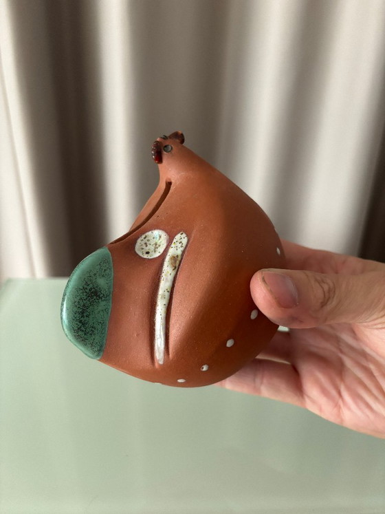 Tirelire en céramique en forme d'oiseau, terre cuite et verte, Objets déco, Marron (photo 8 sur 9)
