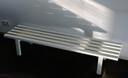 Panca vintage, design olandese, metallo, bianco, anni '70