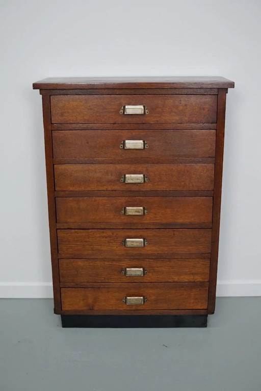 Dutch oak apothecary/archive cabinet, 1930s