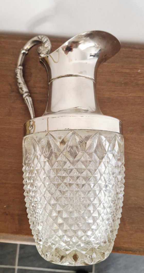 Image 1 of Cut crystal and silver-plated metal decanter - Victorian / Napoleon III style