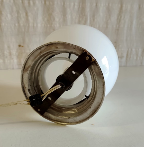 Opaline globe ceiling or wall light - mid. 20th century – Ceiling lights, Glass (photo 8 of 8)