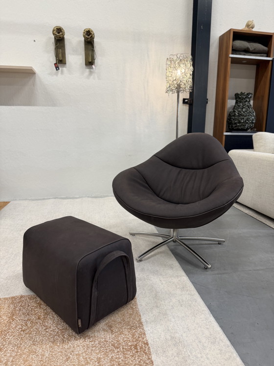 Image 1 of Label van den Berg Hidde Soft Swivel Armchair Dark Brown