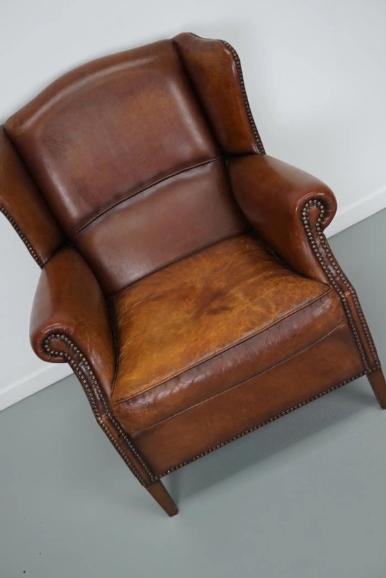 Image 1 of Vintage Nederlandse cognackleurige leren clubfauteuil