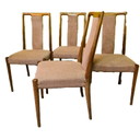 4 Vintage Teakhouten Eetkamerstoelen, jaren 60