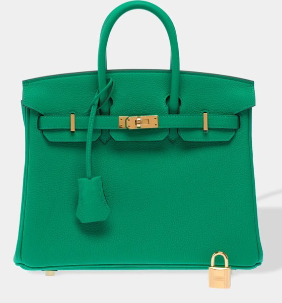 Image 1 of Sac HERMES Birkin 25 en Cuir Vert - 103385 Verkoopprijs