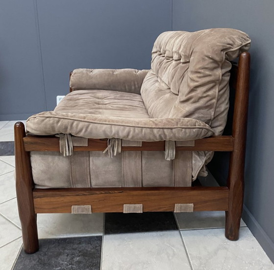 Image 1 of Sofá Brazillian de 2 plazas en ante y madera de Jatoba