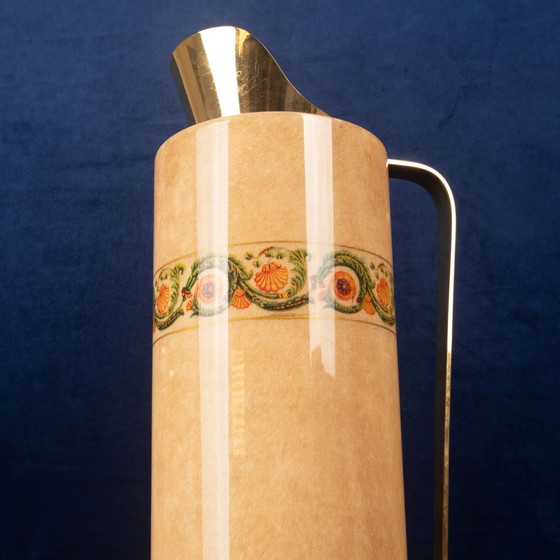 Termos Aldo Tura Mod. 1157D in pergamena di capra con fregio decorativo, 1970 – Carrelli bar, Leather (photo 13 of 21)