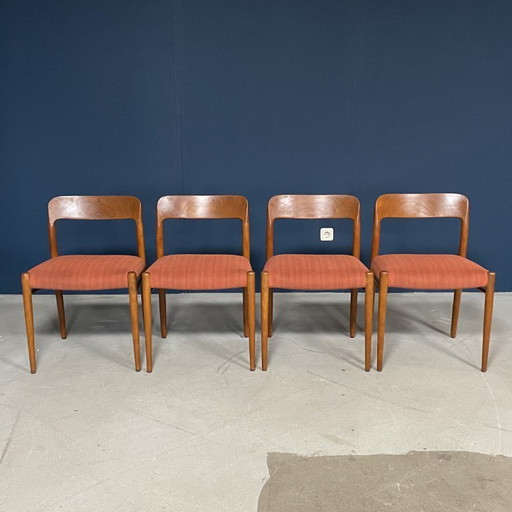 Chaises de salle à manger vintage - Niels Otto Møller - modèle 75 - années 1960