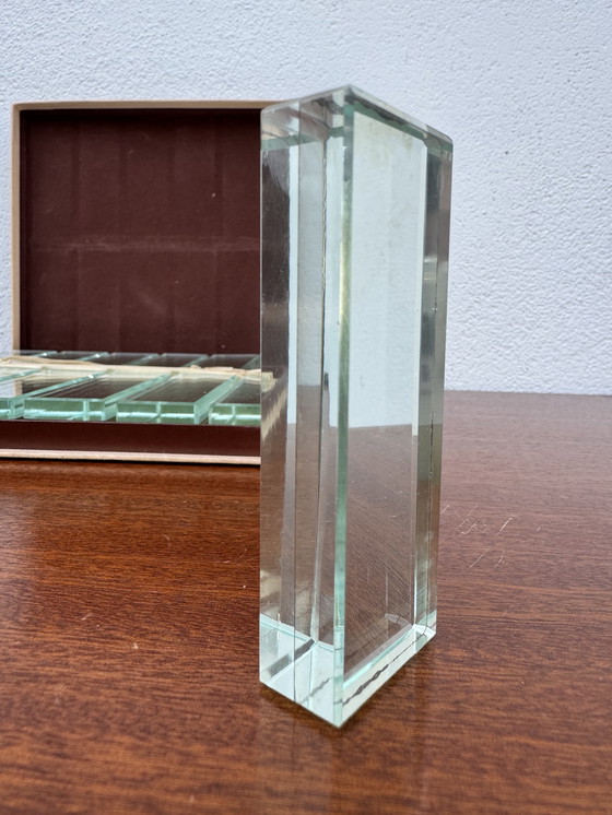 Image 1 of Art Deco messenhouder van spiegelend kristal