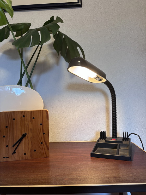Image 1 of Vintage desk lamp with organizer – black