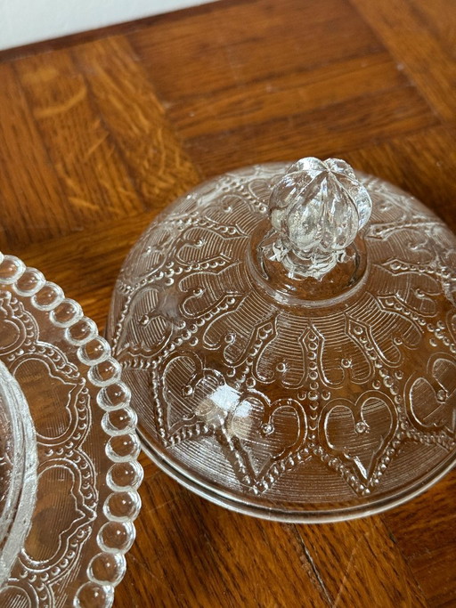 vintage glass candy dish/sugar bowl