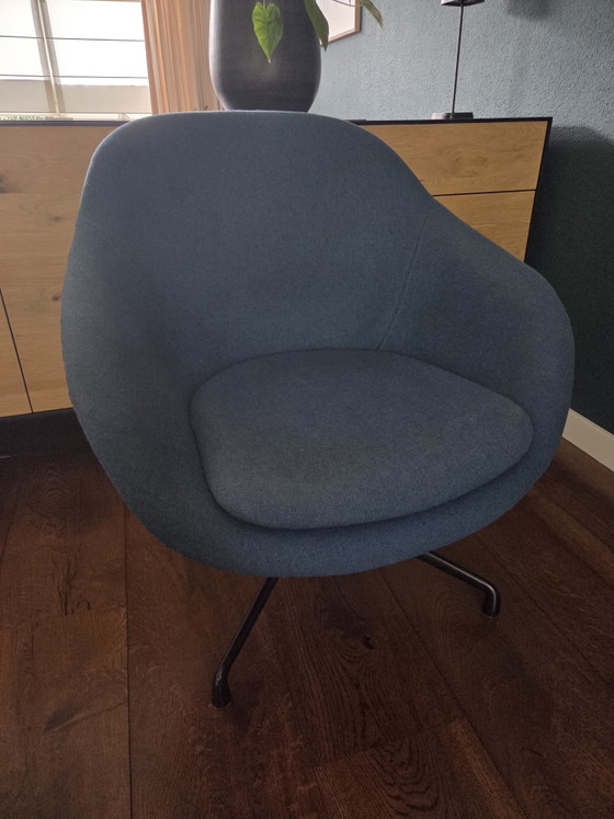 HAY Armchair All About Lounge AAL81 - Chair Petrol Blue With Swivel Base AAL 81 – Textile (photo 6 of 12)