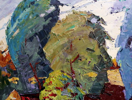 Peinture à l'Huile Originale Paysage Nature Automne Vent dans le Dos – Peintures et dessins, Canvas (photo 6 of 11)