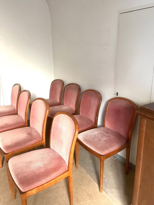 8 Hollywood regency chairs plus armchair