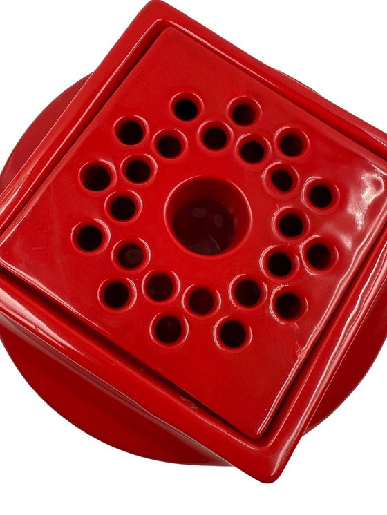 Image 1 of Space age red ceramic ashtray, Studio Opi, Gabbianelli Italy ca. 1970