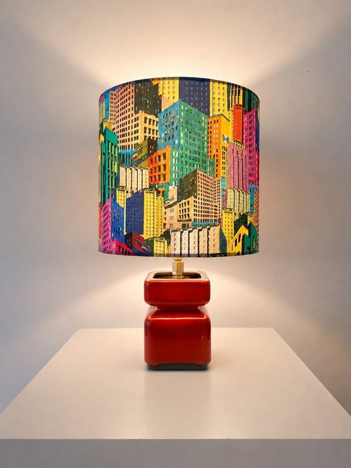 Jasba vaaslamp - Werkt op batterijen - Cityscape collectie | 32 cm – tafellampen, Brass
