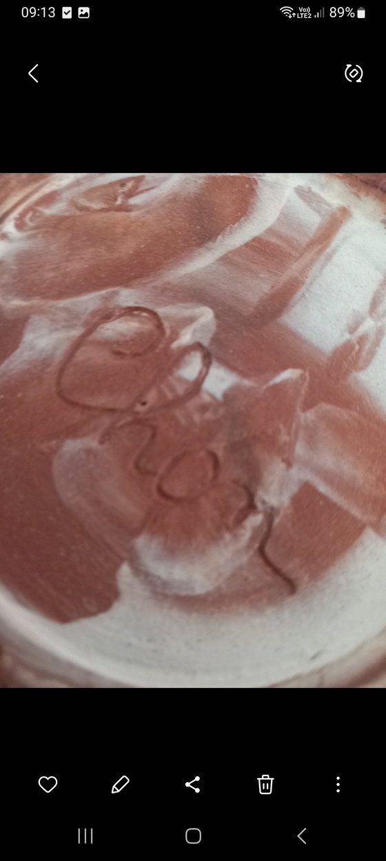 Image 1 of Rare "Scroll" Vase Signed CHON – Unique Piece – Collector's Item – Brutalist / Mid-Century Design