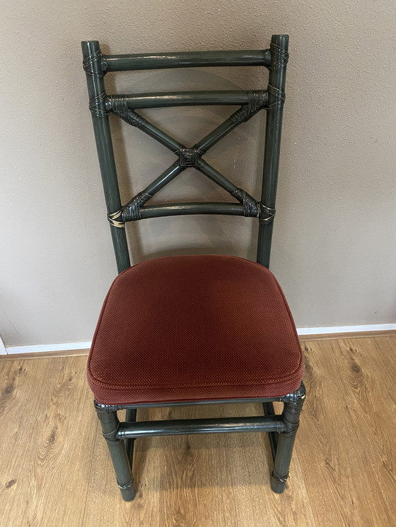 Image 1 of 4x Vintage Gasparucci Italo Faux Bamboo Chairs
