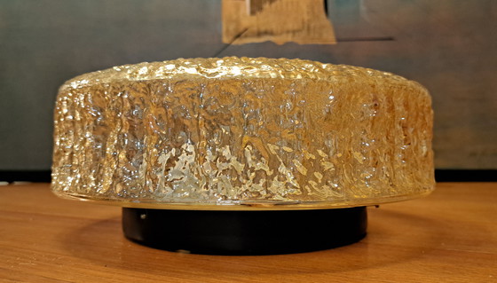 Image 1 of Plafonnier Peill & Putzler – Verre cristal, aspect doré, style rétro années 70