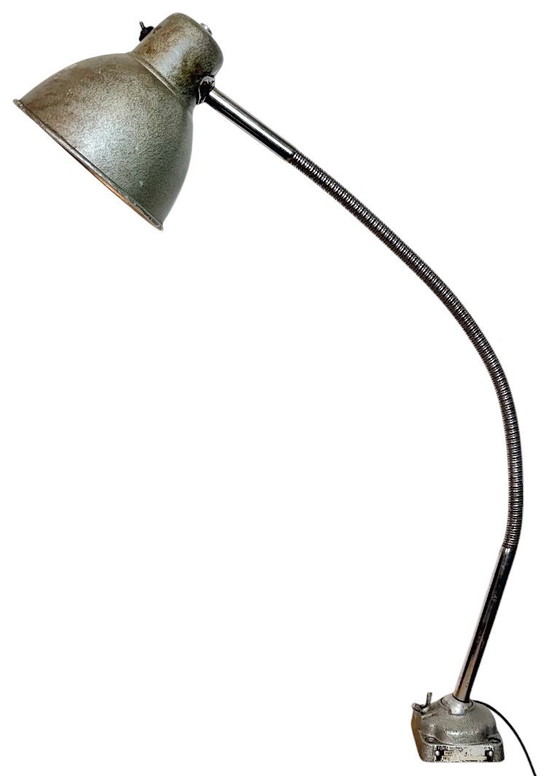 Image 1 of Lampe de table à col de cygne de style industriel gris, années 1960