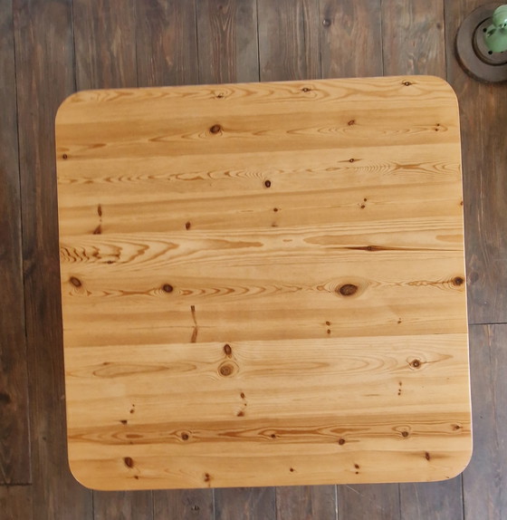 Image 1 of Large Square Pine Coffee Table, 1970s