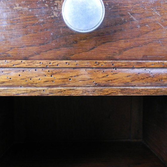 Art Deco nightstand with marble top, 1930s, Wood, Beige (photo 23 of 24)