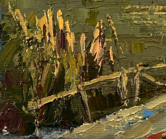 Original Oil Painting Fall Coastal Landscape At The Autumn Shore – Paintings & Drawings, Canvas (photo 6 of 8)