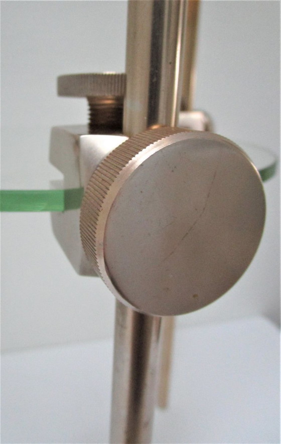 Image 1 of 1970s metal and glass display shelf