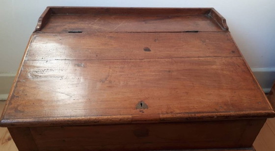 Antiek schuin schrijfbureau van Louis Philippe – Wood, Brass (photo 6 of 10)