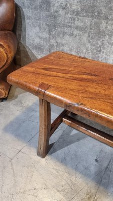 Image 1 of Vintage jaren 70 Brutalist coffee table salontafel uit Acacia hout