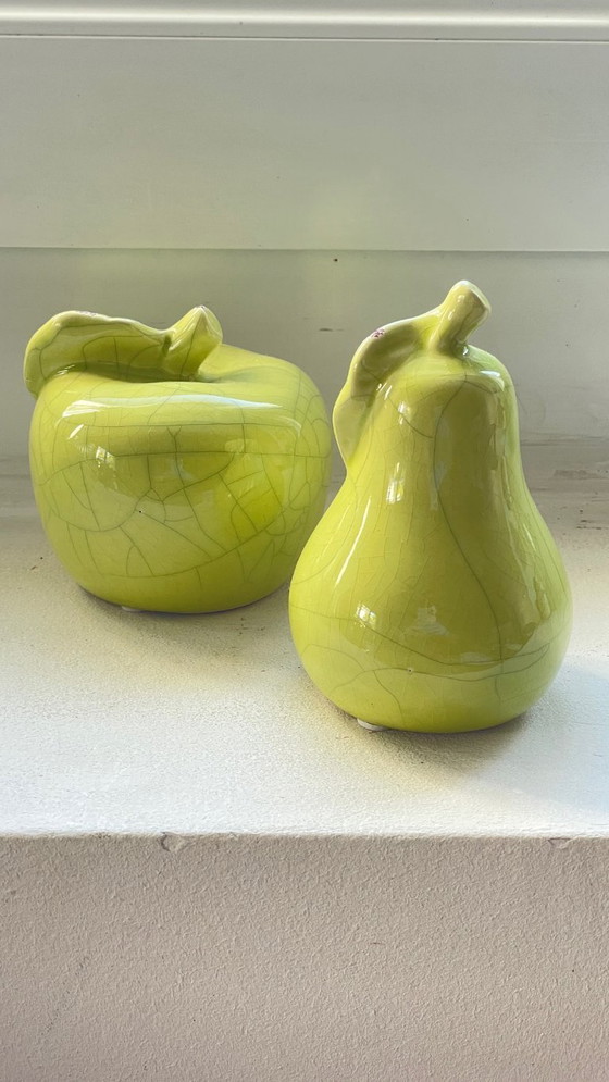 Image 1 of POMME POIRE Céramique Effet Craquelé