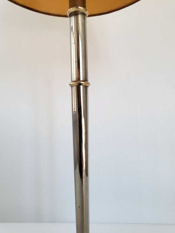 Image 1 of Vintage Arlus House Table Lamp, 1950s, Brass & Steel, 1950s Rockabilly