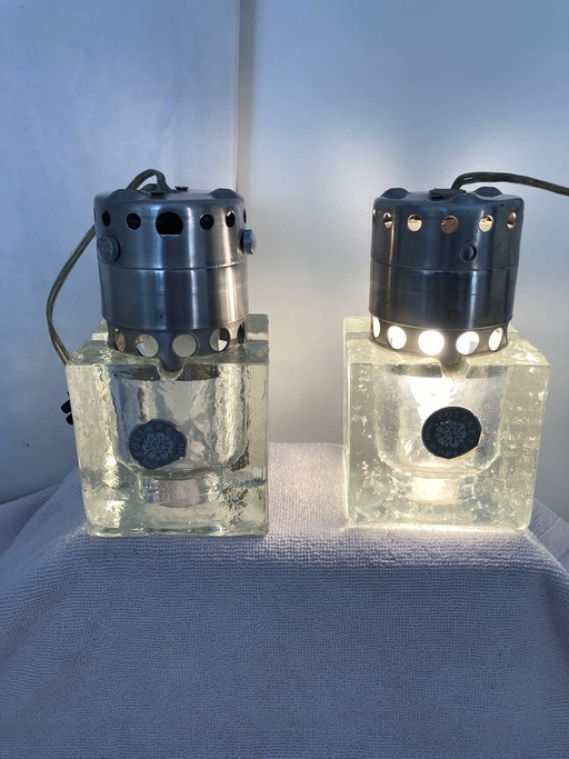 2 faretti vintage di Sciolari per Poliarte, in vetro di Murano