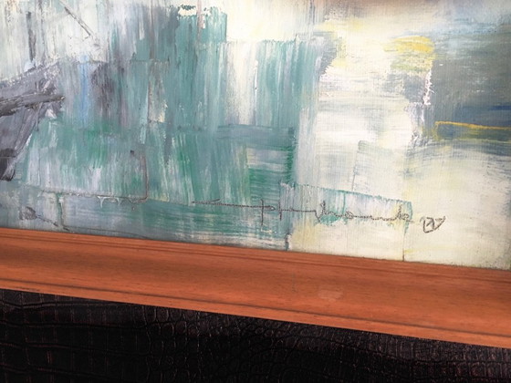 Image 1 of Dipinto originale firmato "Marina" Scena di barca anni '60 Belgio