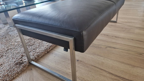 Image 1 of Leolux Ledersitzgruppe – Ecksofa, Hocker, Couchtisch, Teppich