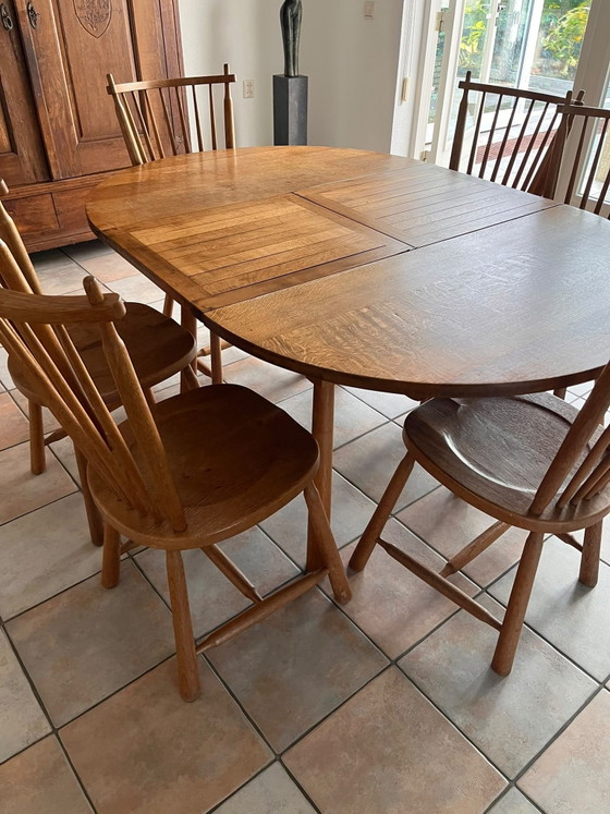 Sedie da pranzo a fuso vintage De Ster Gelderland, Legno, Marrone (foto 5 di 9)