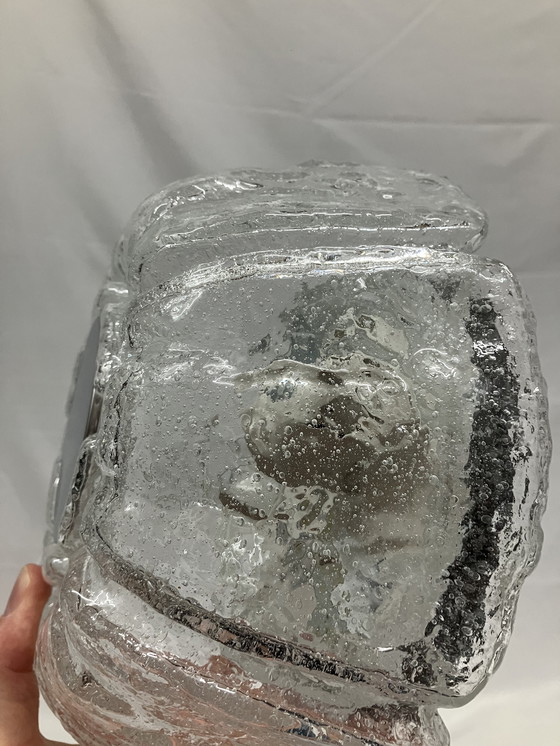 Image 1 of Plafonnier vintage en verre glacé Helena Tynell Glashütte Limbourg