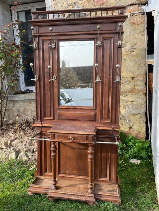 Wandgarderobe für den Eingangsbereich, 218 x 112 cm, 1920er-1930er Jahre