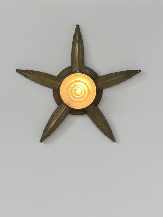 Image 1 of Vintage wall sconce in bronze and frosted glass, France, 1930