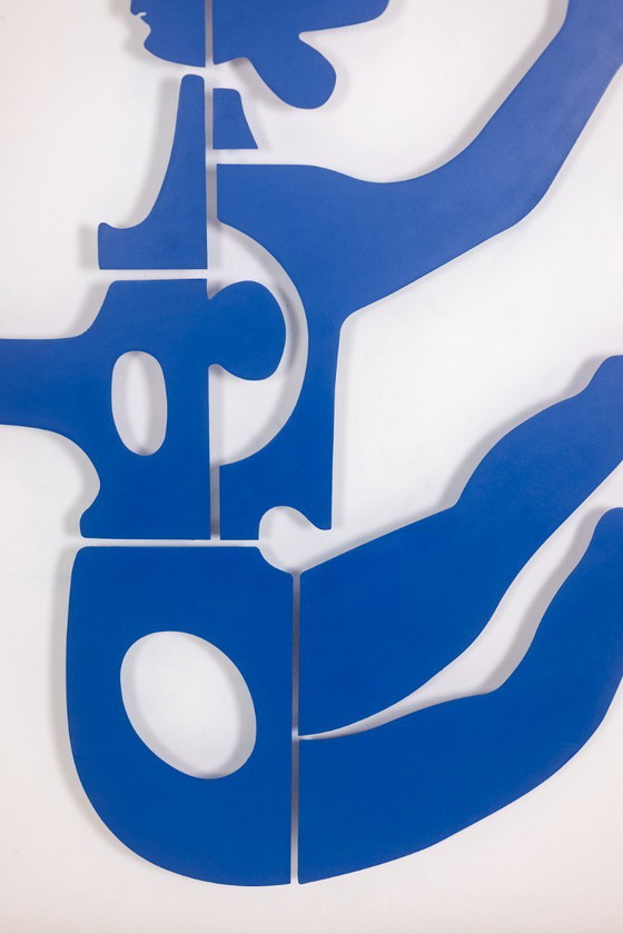 Image 1 of Antonine de Saint Pierre. Letrero Eva en metal lacado azul marino. Contemporáneo.