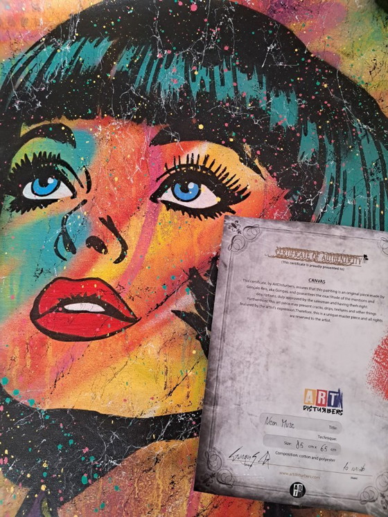 Image 1 of GONGAS - Neon Muse - Artist's Canvas