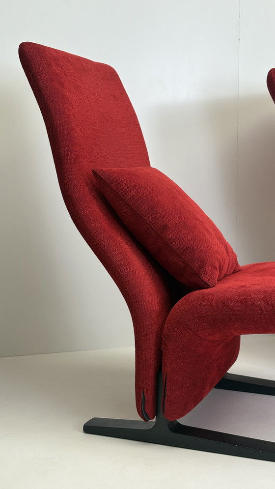 Image 1 of 2 poltrone Concorde rosse design Pierre Paulin Artifort