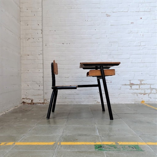 Vintage Franse schoolbank