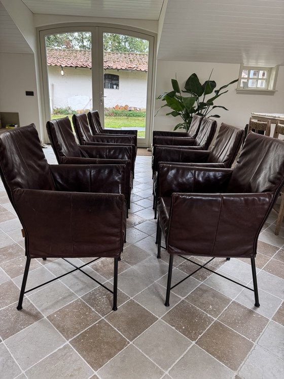 8 Dark brown Montis Geraldine chairs – Dining chairs, Leather (photo 2 of 5)