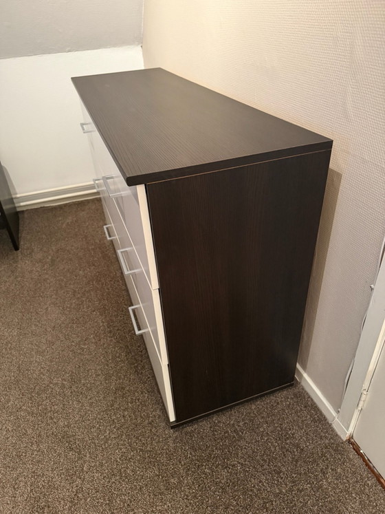 Wenge Chest of Drawers with 6 Drawers – Metal, Wood (photo 2 of 10)