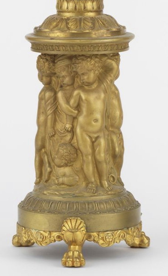 Image 1 of Candélabres 7 feux en bronze doré Style Napoléon III 72 cm Très décoratifs