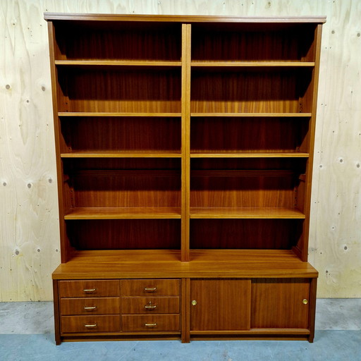 Grande bibliothèque murale vintage des années 1960